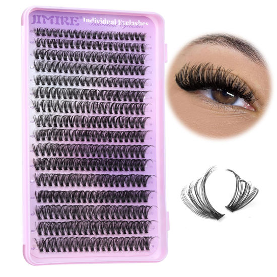Picture of Lash Clusters Wispy 40D Eyelash Clusters 320Pcs Fluffy Cluster Eyelash Extensions D Curl 9-16MM Mixed Individual Lashes DIY Lash Extension Natural False Eyelashes by JIMIRE