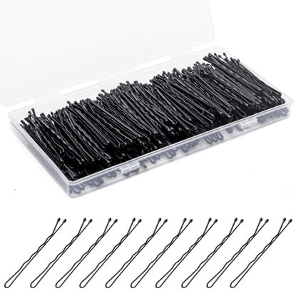 Picture of Bobby Pins 300 Pcs, Bobby Pins Black 2Inches, Fosvrde Reusable Invisible Wave Non Slip Hair Pins, for Girls, and Women, Bulk With Storage Box