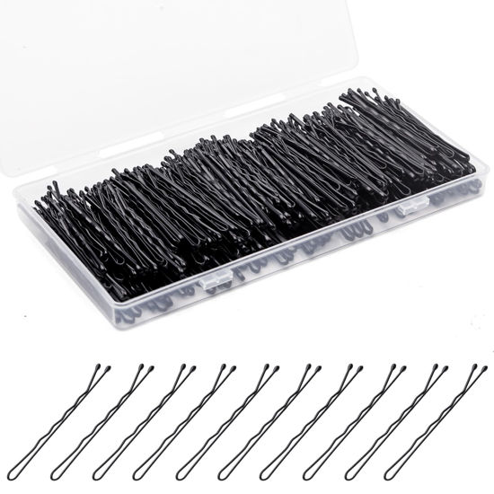 Picture of Bobby Pins 300 Pcs, Bobby Pins Black 2Inches, Fosvrde Reusable Invisible Wave Non Slip Hair Pins, for Girls, and Women, Bulk With Storage Box