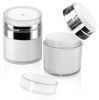 Picture of 2Pack 30ml Airless Pump Jar - Airless Pump Bottles 1.0 Oz Moisturizer Pump Dispenser, Cream Jar Vacuum Bottle Drunk Elephant Container, Cosmetic Pump Skincare Containers