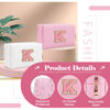 Picture of Personalized Initial A-Z Preppy Patch Makeup Bag,Small PU Leather Chenille Letter Cosmetic Bag with Zipper for Teen Girls,Pink Cute Travel Toiletry Bag,Birthday Monogrammed Gift for Daughter,Letter K