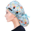 Picture of ABAMERICA Ponytail Scrub Caps for Women Surgical Caps Nurse Hat with Functional Ponytail Holder for Long Hair, Single or Satin-Lined