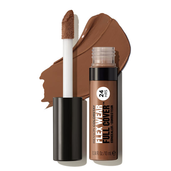Picture of Revlon ColorStay Flex Wear, Full Cover Non-Creasing Concealer, Infused with Hyaluronic Acid & Vitamin E, Flexible Longwear, 077 Cinnamon, 0.34 fl oz.