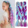 Picture of AFNOTE Rainbow Braiding Hair Extension 24 Inch 3 Packs Synthetic High Temperature Jumbo Braid in Hair Extensions Profession Crochet Colored Hair Extensions for Braiding(Purple/Blue/Grey)