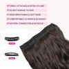 Picture of REECHO 24" 1-Pack 3/4 Full Head Curly Wave Clips in on Synthetic Hair Extensions HE008 Hairpieces for Women 5 Clips per Piece-Dark Brown
