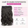 Picture of REECHO 24" 1-Pack 3/4 Full Head Curly Wave Clips in on Synthetic Hair Extensions HE008 Hairpieces for Women 5 Clips per Piece-Black Brown