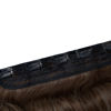 Picture of REECHO 20" 1-Pack 3/4 Full Head Curly Wave Clips in on Synthetic Hair Extensions HE008 Hairpieces for Women 5 Clips per Piece-Dark Brown with Copper Highlights