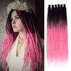 Picture of Leeven Synthetic Dreadlock Extensions 20 Strands 24 Inch Single Ended Ombre Pink Crochet Dreads Extensions 0.6 cm Width Handmade Loc Extensions Reggae Style Braiding Hair for Women Men