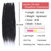 Picture of Leeven Thin 24 Inch Dreadlock Extensions 40 Strands Natural Black Soft Hippie SE Dreads 0.6 cm Width Synthetic Loc Extensions Handmade Reggae Style Crochet Braiding Hair for Women and Men