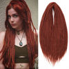 Picture of Leeven 24 Inch Double Ended Dreadlock Extensions Ginger Synthetic Handmade DE Crochet Dreads Copper Red Reggae Style 0.6 cm Width Loc Extensions for Women Men #350