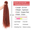 Picture of Leeven 24 Inch Double Ended Dreadlock Extensions Ginger Synthetic Handmade DE Crochet Dreads Copper Red Reggae Style 0.6 cm Width Loc Extensions for Women Men #350