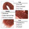 Picture of Leeven 24 Inch Double Ended Dreadlock Extensions Ginger Synthetic Handmade DE Crochet Dreads Copper Red Reggae Style 0.6 cm Width Loc Extensions for Women Men #350