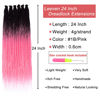 Picture of Leeven Synthetic Dreadlock Extensions 40 Strands 24 Inch Single Ended Ombre Pink Crochet Dreads Extensions 0.6 cm Width Handmade Loc Extensions Reggae Style Braiding Hair for Women Men