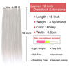 Picture of Leeven 40 Strands Grey Dreadlock Extensions 18 Inch Single Ended Handmade Soft Dreads Extensions 0.6 cm Width Loc Extensions Synthetic Reggae Hippe Style Crochet Hair for Women Men