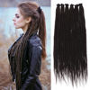 Picture of Leeven Chocolate Brown Dreadlock Extensions 18 Inch 40 Strands SE Synthetic Dreads Crochet Hippe Dreads Handmade Soft 0.6 cm Width Loc Extensions Reggae Style Hair for Women Men