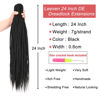 Picture of Leeven Synthetic Double Ended Dreadlock Extensions 24 Inch Natural Black 0.6 cm Width Thin DE Dreads Crochet Hippie Wool Dreads 10 Strands Handmade Soft Loc Extensions for Women Men