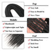 Picture of Leeven Synthetic Double Ended Dreadlock Extensions 24 Inch Natural Black 0.6 cm Width Thin DE Dreads Crochet Hippie Wool Dreads 10 Strands Handmade Soft Loc Extensions for Women Men