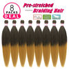 Picture of Dorsanee Ombre Honey Blonde Braiding Hair Pre Stretched 20 Inch 8 Packs Braiding Hair Extensions for Crochet Box Braids Twists Locs Hair Itch Free Soft Yaki Texture Hot Water Setting (20inch,#1B/27)