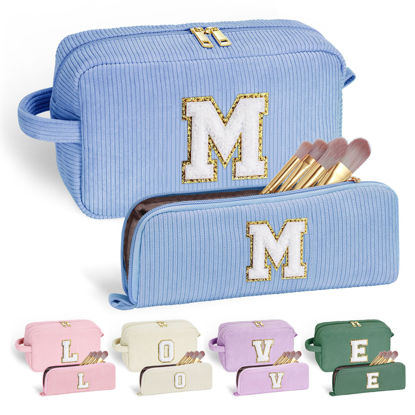 Picture of YOOLIFE Gifts for Women - Teen Girls Gifts Initial Purple Makeup Bag Make Up Bag Gifts for Women Her Best Friend Friendship Birthday Gifts Sister Teacher Personalized Mom Birthday Gifts for Women M