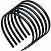 Picture of WILLBOND 6 Pieces Plastic Plain Headbands Teeth Comb Headbands Halloween Skinny DIY Hair Bands Headbands for Women Girls (Rubber Black, 8 mm)