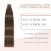 Picture of Human Hair Tape in Extensions, Darkest Brown Hair Extensions Real Human Hair 20 Inch 20pcs Remy Straight Tape ins Invisible Tape in Hair Extensions Human Hair (4#,20 Inch)