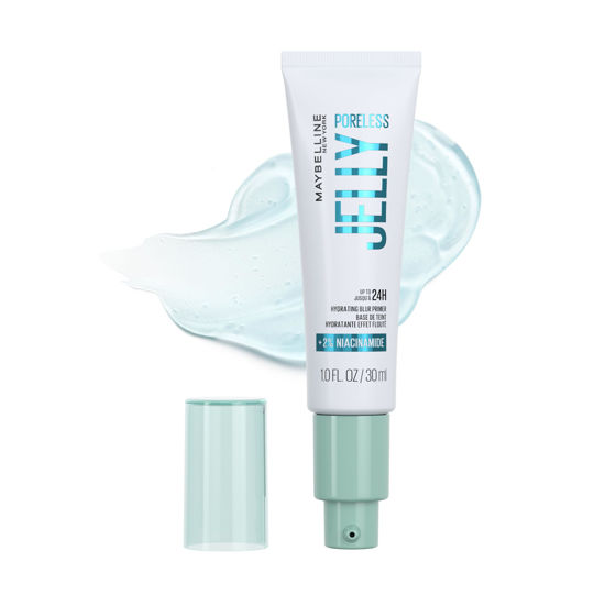 Picture of Maybelline Poreless Jelly Primer, Hydrating, Blurring Makeup Primer with 2% Niacinamide For Up To 24HR Make Up Wear, Clear, 1 Count