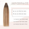 Picture of Chestnut Brown to Light Brown Mixed Light Blonde Tape in Hair Extensions Human Hair, 20pcs 16 Inch Remy Hair Extensions Straight Human Hair Tape in Extensions Skin Weft for Women (2/6/18K#,16 Inch)