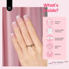 Picture of Beetles Short Square French Tip Press On Nails, 16 Sizes 64 Pcs Pink Squoval Shape Short Square Press On Nails Fake Nails Extensions Gel Nail Tips Nail Art DIY Manicure Valentines Gifts for Women