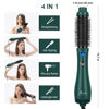 Picture of Aima Beauty Hair Dryer Brush, One Step Hair Dryer & Volumizing Hot Air Brush, 3 Heat/Speed Settings, Advanced Ionic Technology, Ceramic Coating, Nylon Pins & Tufted Bristles, Dark Green, 1000W, 125V