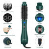 Picture of Aima Beauty Hair Dryer Brush, One Step Hair Dryer & Volumizing Hot Air Brush, 3 Heat/Speed Settings, Advanced Ionic Technology, Ceramic Coating, Nylon Pins & Tufted Bristles, Dark Green, 1000W, 125V