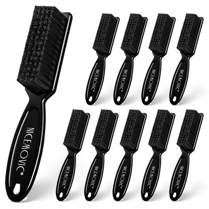 Picture of NICEMOVIC Barber Clipper Brushes, 10 Pcs Plastic Handle Nylon Bristles Cleaning Brush, Multifunctional Cleaning Supplies for Hair Styling Tools, Kitchen Sink, Shoes (Black)