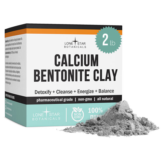 Picture of Calcium Bentonite Clay Healing Powder - Pure Pharmaceutical, Better Than Food Grade - Face, Body & Hair Detox Mask, for Internal Use, Natural Mud Masks, Deep Pore Cleansing for Health & Beauty
