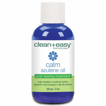 Picture of Clean + Easy Calm - Azulene Oil, Use To Soothe Sore Irritated Skin, Remove Wax Residue After Hair Removal - Post Waxing Care Solution For Sensitive Skin, 2 oz