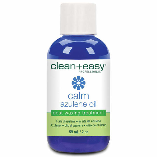 Picture of Clean + Easy Calm - Azulene Oil, Use To Soothe Sore Irritated Skin, Remove Wax Residue After Hair Removal - Post Waxing Care Solution For Sensitive Skin, 2 oz