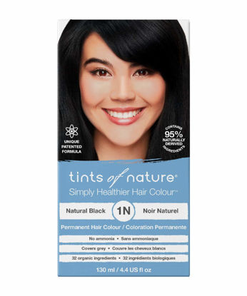 Picture of Tints of Nature 1N Natural Black Permanent Hair Dye, Nourishes Hair and Covers Greys, Ammonia-Free, 130ml