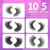 Picture of Royaomis 10 Pairs Magnetic Eyelashes with Eyeliner, Magnetic Lashes Natural Looking, Magnetic Eyelash Kit,Latest Six Magnets, With 3D 5D Reusable False Lashes, Easy to Wear, No Glue Needed