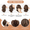 Picture of CJL HAIR Claw Clip Short Ponytail Hair Extensions DIY Bendable Metals Messy Bun Hair Piece for Wonen Wavy Curly Synthetic Fake Hairpieces Gloden Blonde and Beach Blonde Tips