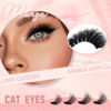 Picture of FADLASH Lash Clusters DIY Lash Extensions 80D Eyelash Clusters Cat Eye Cluster Lashes Fluffy Left Right Individual Lashes Cluster Eyelash Extensions Volume 3D Effect (80D-07D, 12-20mm)