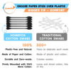Picture of HOMEFOX XL Thick Black Cotton Swabs Pointed Precision - 250 Count Extra Large - Pointy Organic Cotton Buds Goth Bathroom Tightly Wrapped Charcoal Tips Paper Stick Cruelty-Free, XL Pointy & Round Black