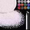 Picture of 5000PCS 3mm Resin Rhinestones in Bulk (White), Bedazzling Flatback Crystals for Crafts DIY Nail Decoration, Gems Charms for Tumbler Shoes Clothing Fabric with Pickup Pen and Tweezers