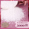 Picture of 5000PCS 3mm Resin Rhinestones in Bulk (White), Bedazzling Flatback Crystals for Crafts DIY Nail Decoration, Gems Charms for Tumbler Shoes Clothing Fabric with Pickup Pen and Tweezers
