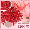 Picture of 1200PCS 6mm Resin Rhinestones in Bulk (Red), Bedazzling Flatback Crystals for Crafts DIY Nail Decoration, Gems Charms for Tumbler Shoes Clothing Fabric with Pickup Pen and Tweezers