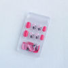 Picture of RTKHFZE Short Press on Nails Square Red Fake Nails Press ons with Sweet Flower Designs Artificial Nails 24Pcs Glossy Full Cover Acrylic Nails False Nails Stick on Nails for Women Girls