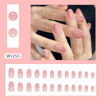 Picture of RTKHFZE Press on Nails Short French Tip Oval Fake Nails Pink to Blush Full Cover Nails Glossy Ombre Acrylic Nails 24Pcs Almond Stick on Nails for Women Nail Decorations