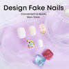 Picture of RTKHFZE Press on Nails Short Square Nails Tip Fake Nails with 3D Flower and Cute Bow Designs Press On False Nails Full Cover Acrylic Nails with nails Glue for Women and Girls 24Pcs