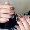 Picture of RTKHFZE Short Press on Nails Square Black Butterfly Fake Nails with Design Exquisite Stick on Nails Full Cover Acrylic Glossy Glue on Nails Artificial Nails for Women Manicure Decorations 24Pcs