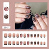 Picture of RTKHFZE Short Press on Nails Square Black Butterfly Fake Nails with Design Exquisite Stick on Nails Full Cover Acrylic Glossy Glue on Nails Artificial Nails for Women Manicure Decorations 24Pcs