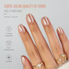 Picture of SHANGMENG Chrome Nude Press on Nails Square - Soft Gel Glazed Press on Nails Short for Women Gift, Fit Perfectly & Natural Stick on Nails with Glue in 16 Sizes - 32 Reusable Fake Nails, Aurora Nude