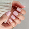 Picture of SHANGMENG Press on Nails Square - Soft Gel Pink Valentines Press on Nails Short for Women Gift, Fit Perfectly & Natural Stick on Nails with Glue in 16 Sizes - 32 Reusable Fake Nails, Shimmering Pink
