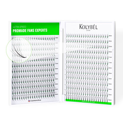 Picture of KOLYBEL 500 Premade Fans Eyelash Extensions 5D 0.07 Promade Wispy Lash Extensions 8-15mm Mixed Length C Curl Pointed Thin Base Handmade Volume Premade Lash Extensions Fans(5D,0.07-C-8-15mm)